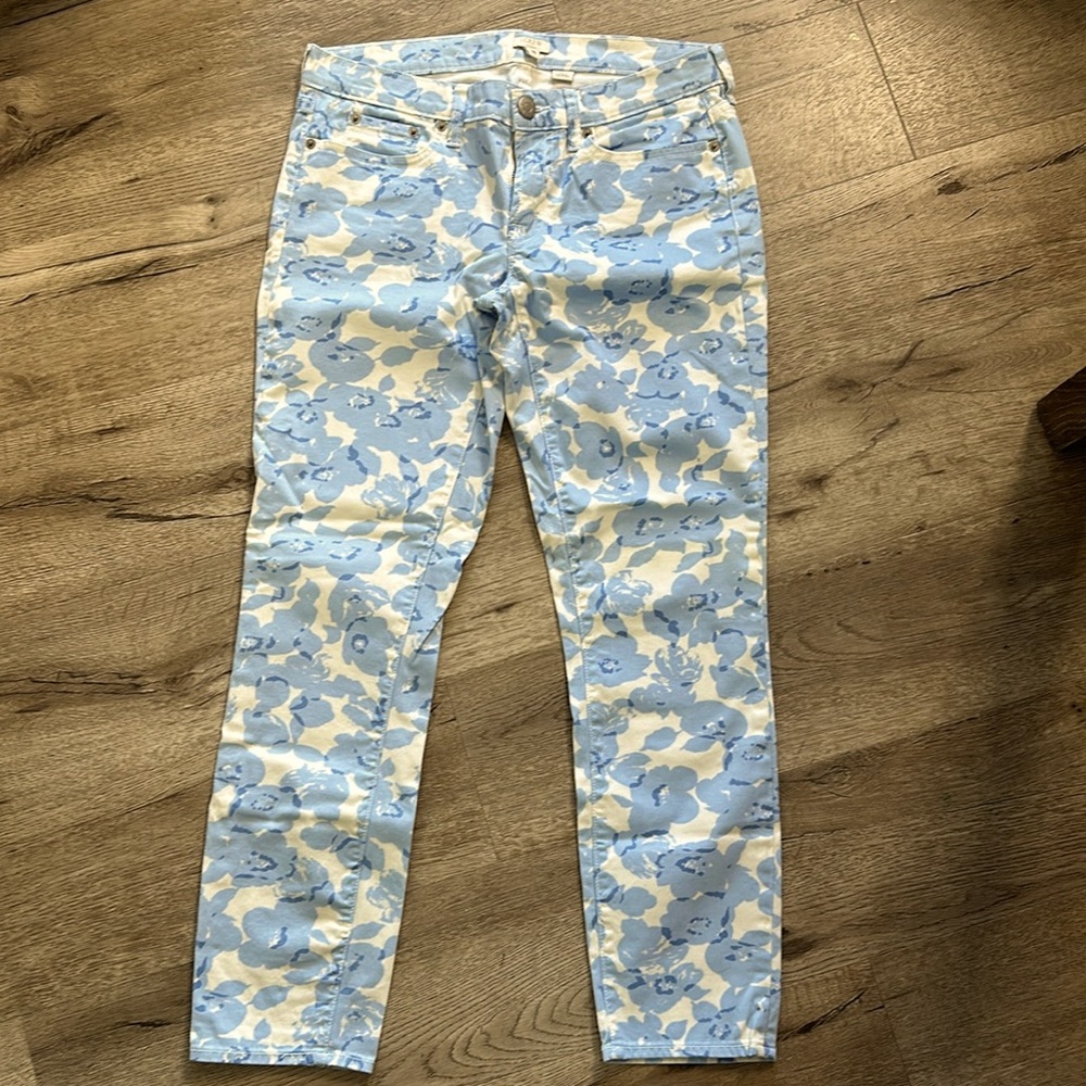 J. Crew Stretch Skinny Jeans Floral